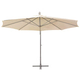 Outdoor Umbrellas Beige Polyester - Side View