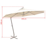 Outdoor Umbrellas Beige Polyester - Low Angle