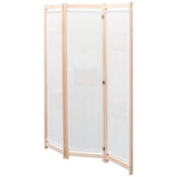 3-Panel Room Divider Cream 120x170x4 cm Fabric - Front View