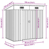 Garden Shed Grey Metal