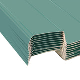 Roof Panel 12 pcs Green 129 x 45 cm Galvanised steel - Top-Down View
