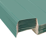 Roof Panels 12 pcs Galvanised Steel Green - Top-Down View