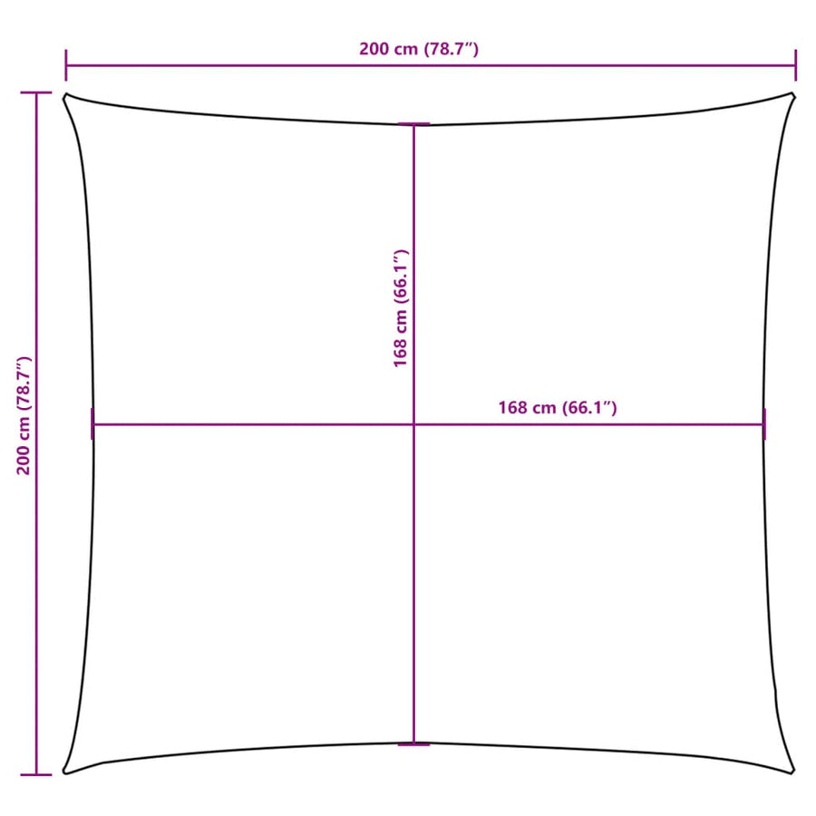 Sunshade Sail Oxford Fabric Square 2x2 m Anthracite