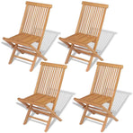 Folding Chairs 4 pcs for Garden & Outdoor Teak Wood