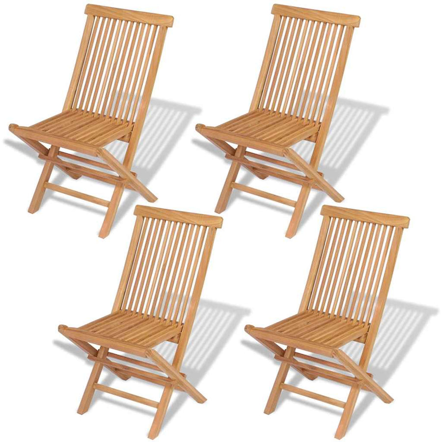 Folding Chairs 4 pcs for Garden & Outdoor Teak Wood