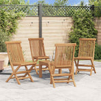 Folding Chairs 4 pcs for Garden & Outdoor Teak Wood