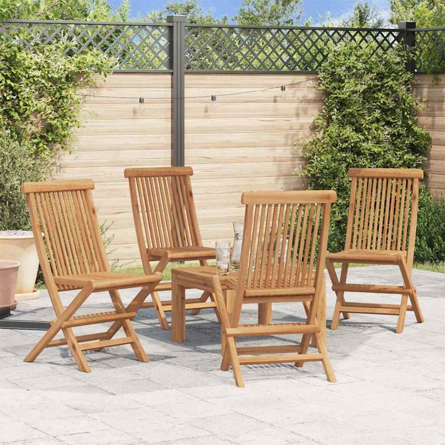 Folding Chairs 4 pcs for Garden & Outdoor Teak Wood