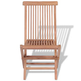 Folding Garden Chairs 4 pcs Solid Teak Wood - Rear View