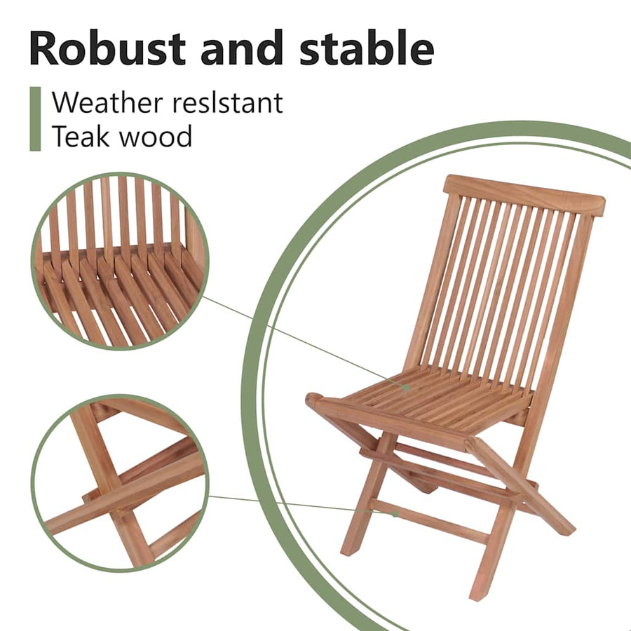 Folding Chairs 4 pcs for Garden & Outdoor Teak Wood