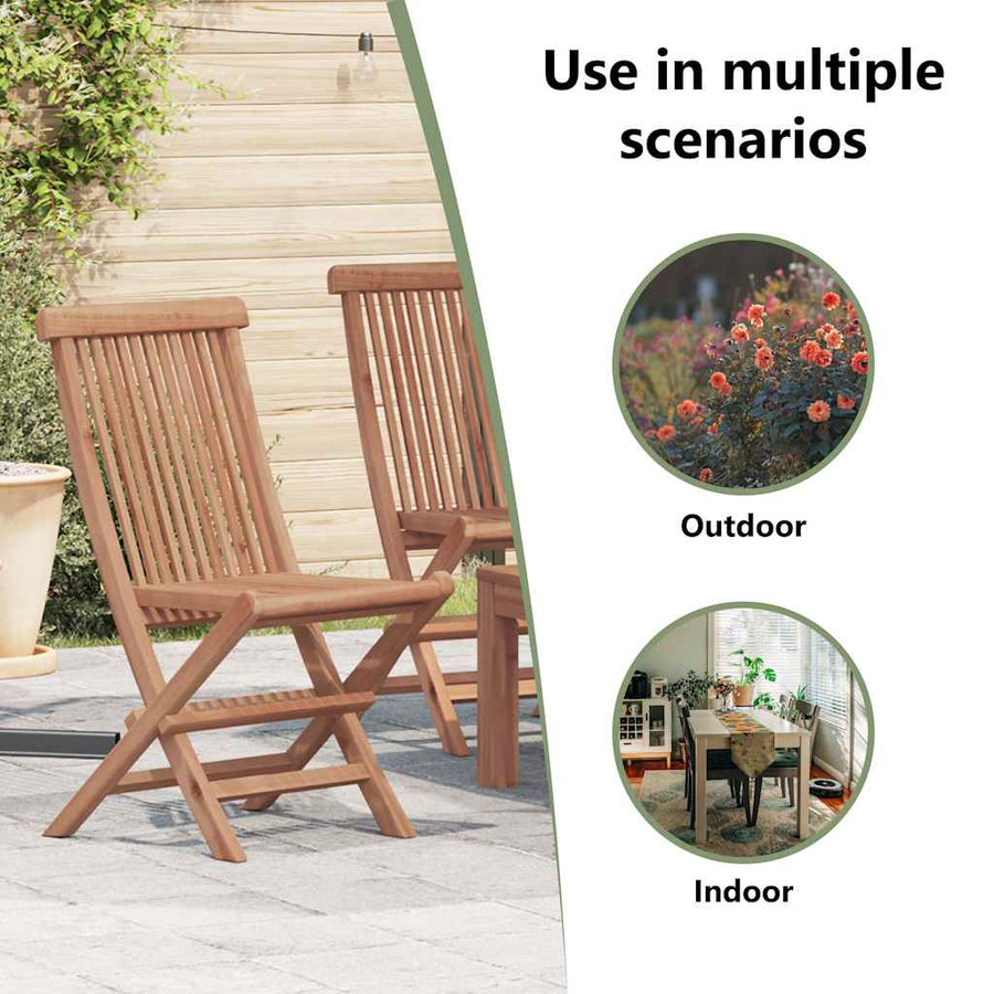 Folding Chairs 4 pcs for Garden & Outdoor Teak Wood