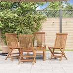 Folding Chairs 4 pcs for Garden & Outdoor Teak Wood