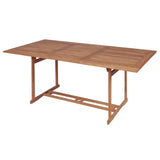 9 Piece Outdoor Dining Set with Folding Chairs Solid Teak Wood - Front View