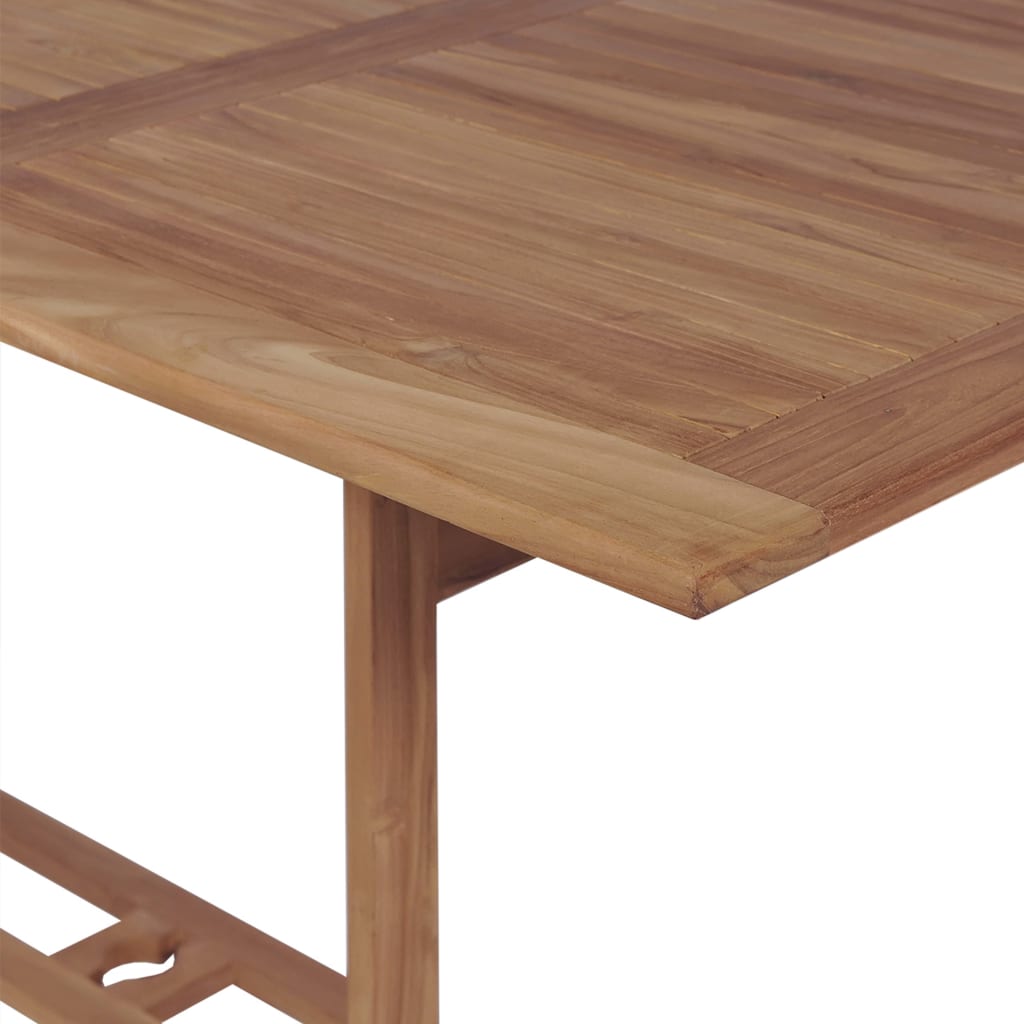 9 Piece Outdoor Dining Set with Folding Chairs Solid Teak Wood