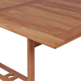 9 Piece Outdoor Dining Set with Folding Chairs Solid Teak Wood