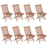 9 Piece Outdoor Dining Set with Folding Chairs Solid Teak Wood