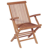 9 Piece Outdoor Dining Set with Folding Chairs Solid Teak Wood