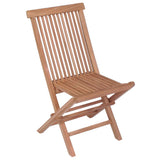 9 Piece Outdoor Dining Set with Folding Chairs Solid Teak Wood - Low Angle