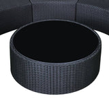 6 Piece Garden Lounge Set with Cushions Poly Rattan Black - 45-Degree Angle