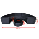 6 Piece Garden Lounge Set with Cushions Poly Rattan Black - Rear View