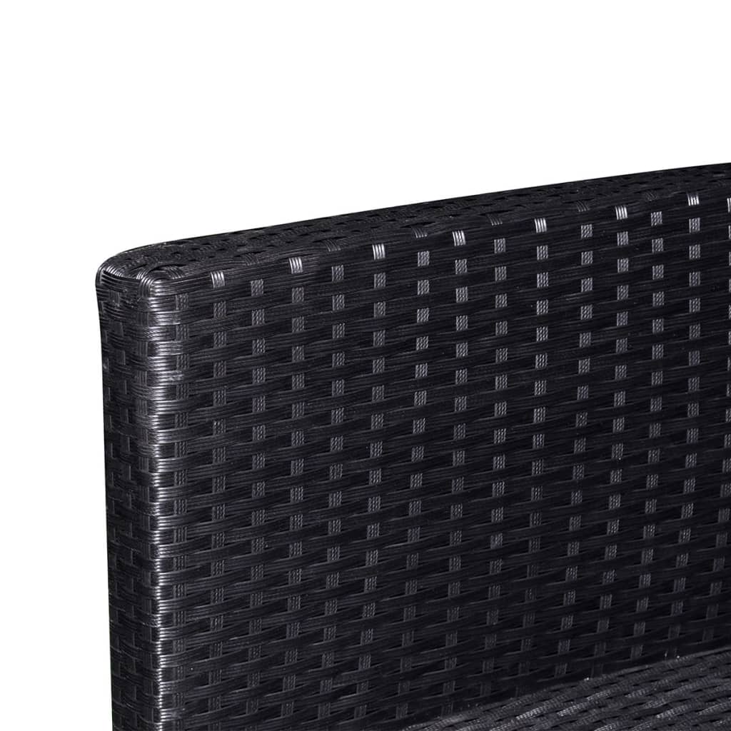 10 Piece Garden Lounge Set with Cushions Poly Rattan Black