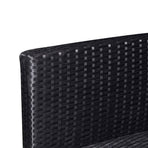 10 Piece Garden Lounge Set with Cushions Poly Rattan Black