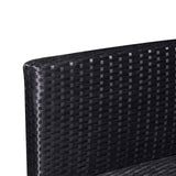 10 Piece Garden Lounge Set with Cushions Poly Rattan Black - 45-Degree Angle