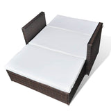 Garden Sofa Poly Rattan Brown - 45-Degree Angle