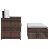 Garden Sofa Poly Rattan Brown - Rear View