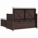 Garden Sofa Poly Rattan Brown - Close-Up Angle