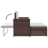 Garden Sofa Poly Rattan Brown - Low Angle