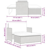 Garden Sofa Poly Rattan Brown - Extra Image