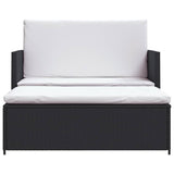 2 Piece Garden Lounge Set with Cushions Poly Rattan Black