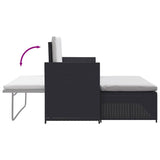 2 Piece Garden Lounge Set with Cushions Poly Rattan Black