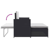 2 Piece Garden Lounge Set with Cushions Poly Rattan Black - Close-Up Angle