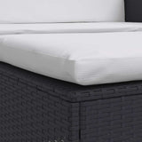 2 Piece Garden Lounge Set with Cushions Poly Rattan Black