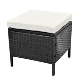 4 Piece Garden Lounge Set with Cushions Poly Rattan Black - Low Angle