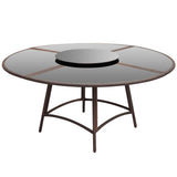 7 Piece Outdoor Dining Set with Cushions Poly Rattan Brown