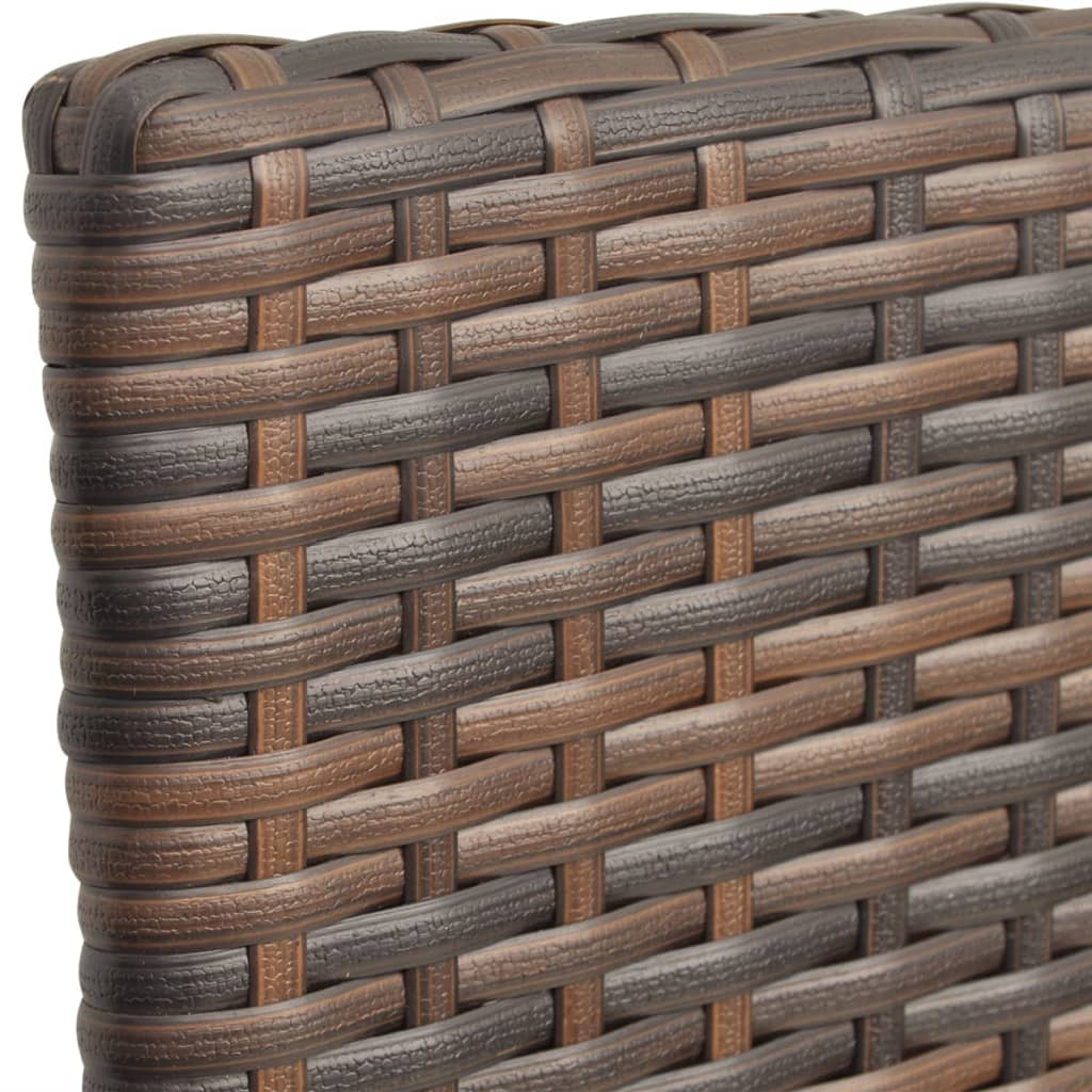 7 Piece Outdoor Dining Set with Cushions Poly Rattan Brown