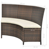 7 Piece Outdoor Dining Set with Cushions Poly Rattan Brown