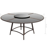 7 Piece Outdoor Dining Set with Cushions Poly Rattan Brown - Extra Image