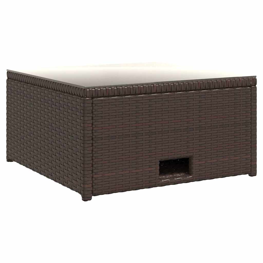 4 Piece Garden Lounge Set with Cushions Poly Rattan Brown