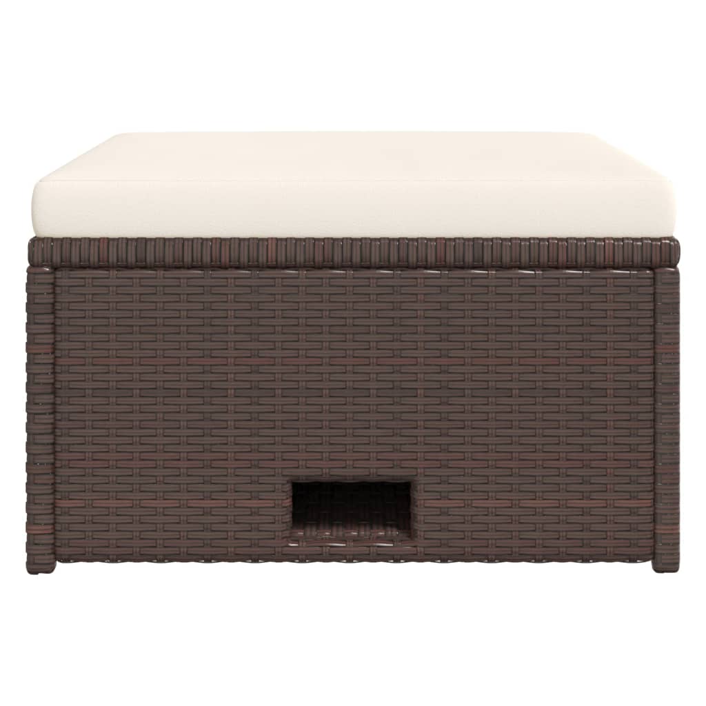 4 Piece Garden Lounge Set with Cushions Poly Rattan Brown