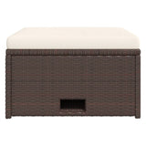 4 Piece Garden Lounge Set with Cushions Poly Rattan Brown