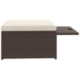 4 Piece Garden Lounge Set with Cushions Poly Rattan Brown - Extra Image