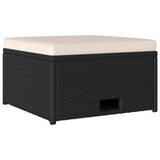 4 Piece Garden Lounge Set with Cushions Poly Rattan Black