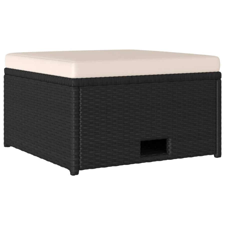 4 Piece Garden Lounge Set with Cushions Poly Rattan Black