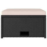 4 Piece Garden Lounge Set with Cushions Poly Rattan Black