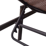 Sun Lounger with Cushion Poly Rattan Brown - Close-Up Angle