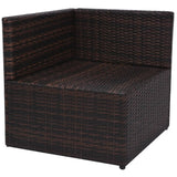 5 Piece Garden Lounge Set with Cushions Poly Rattan Brown