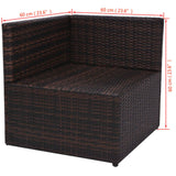 5 Piece Garden Lounge Set with Cushions Poly Rattan Brown - Extra Image